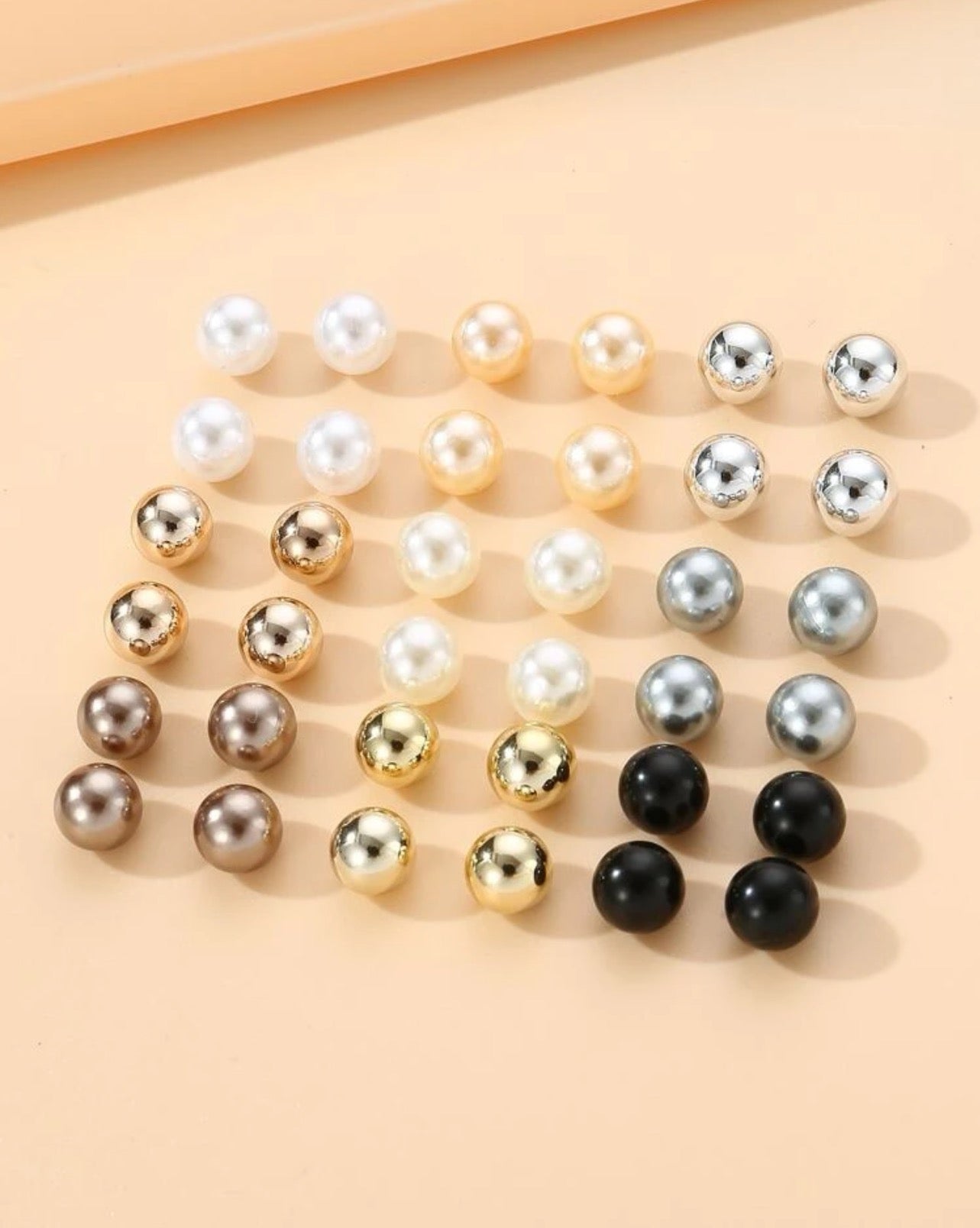18 Pairs Faux Pearl Earrings