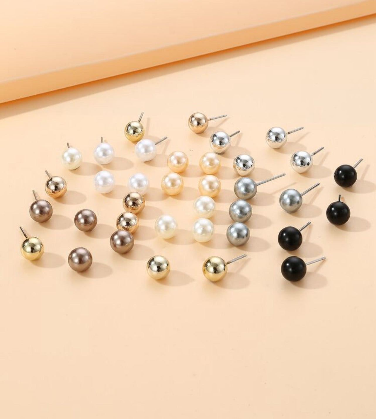 18 Pairs Faux Pearl Earrings