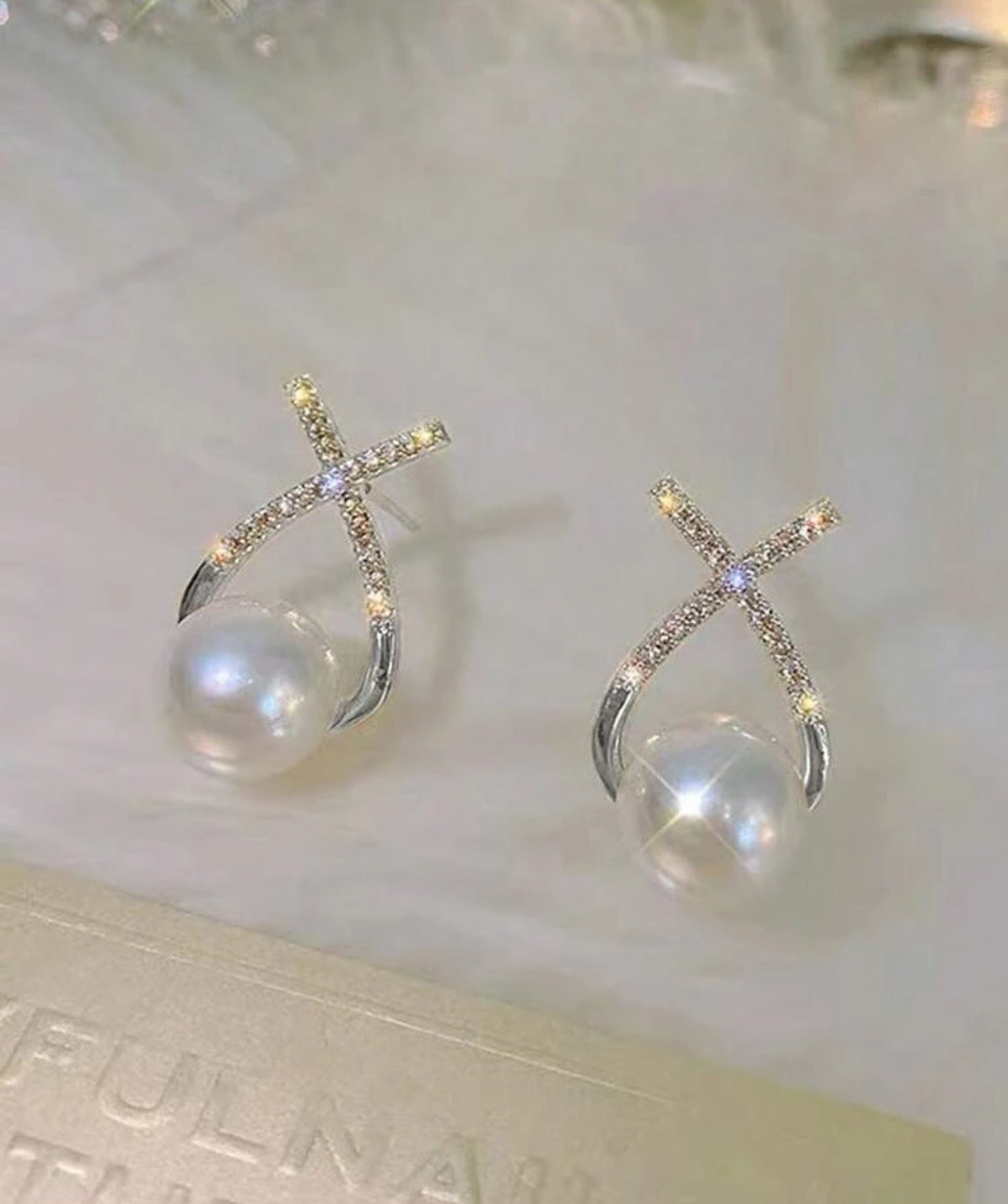 Alloy Faux Pearl Earrings