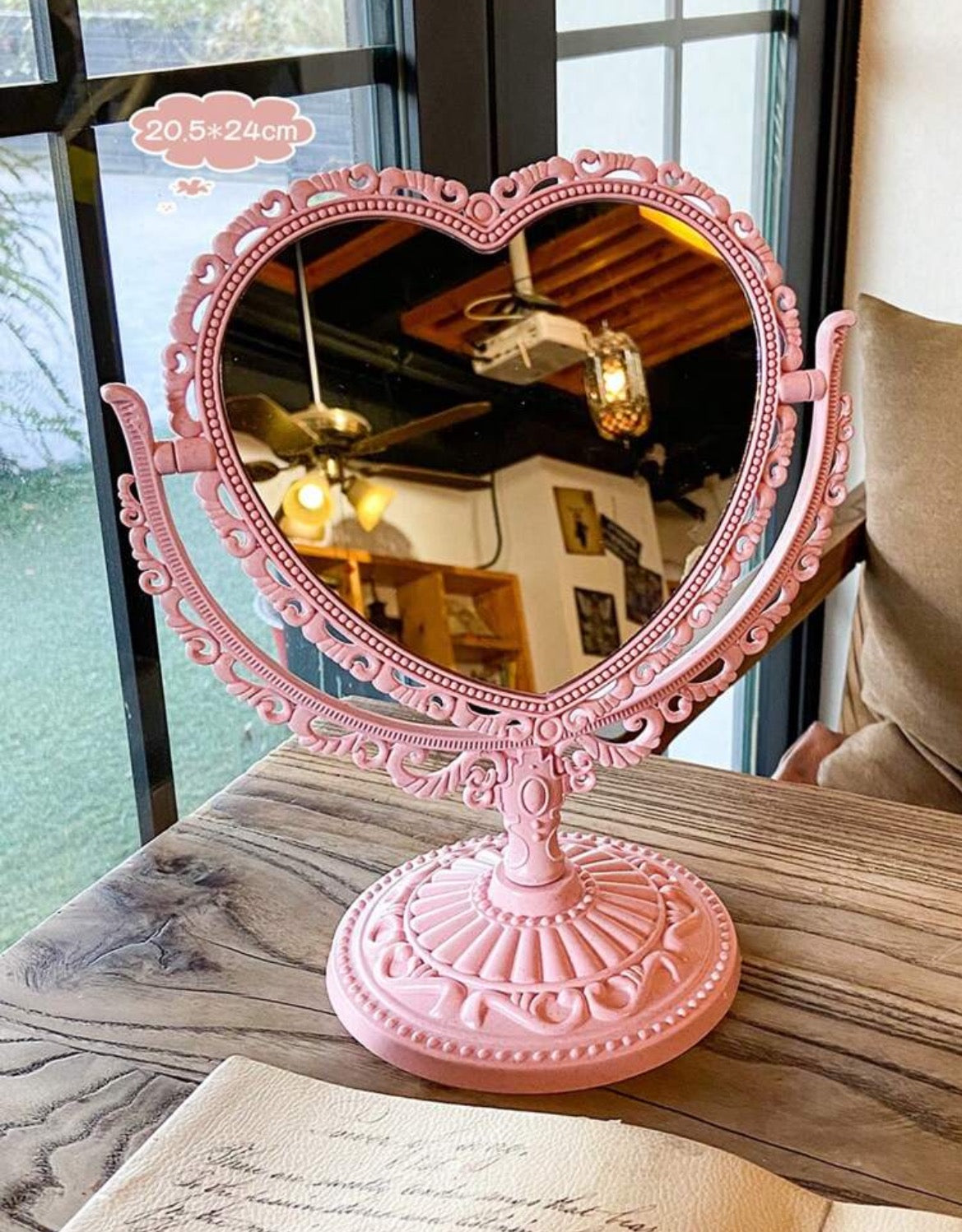 Pink Heart Mirror