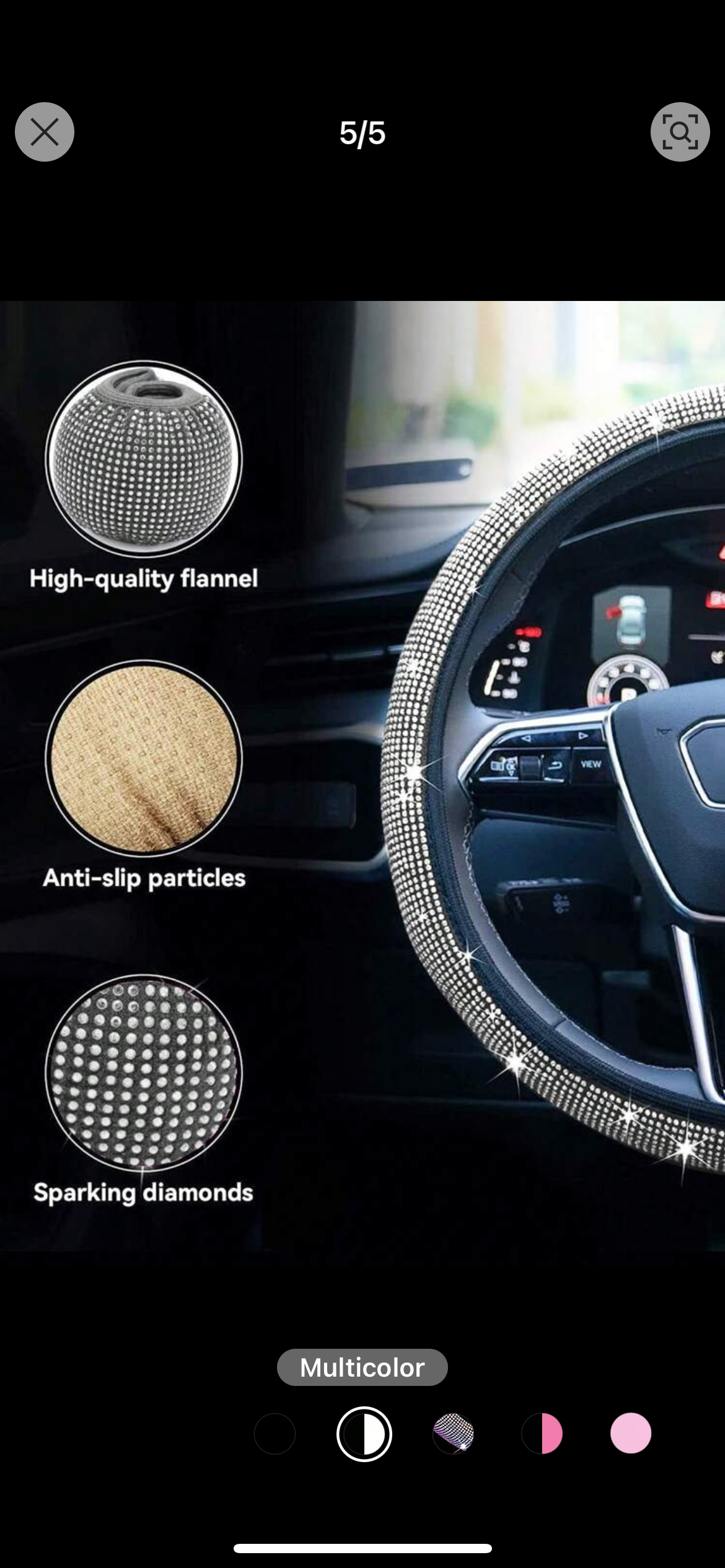 Rhinestone Steering Wheel Cover