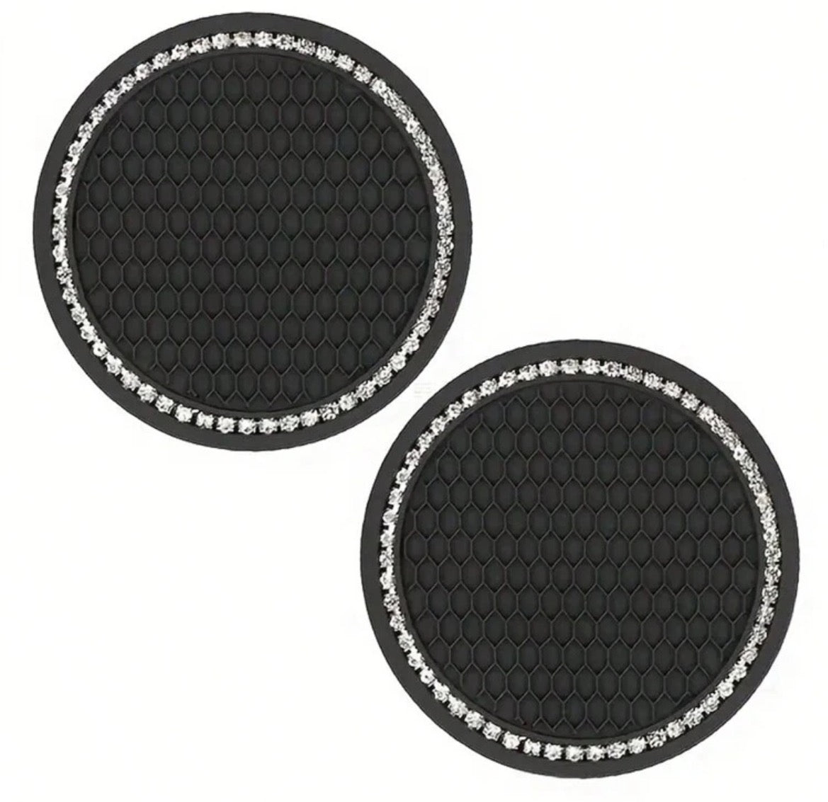 Black Rhinestone Car Coasters