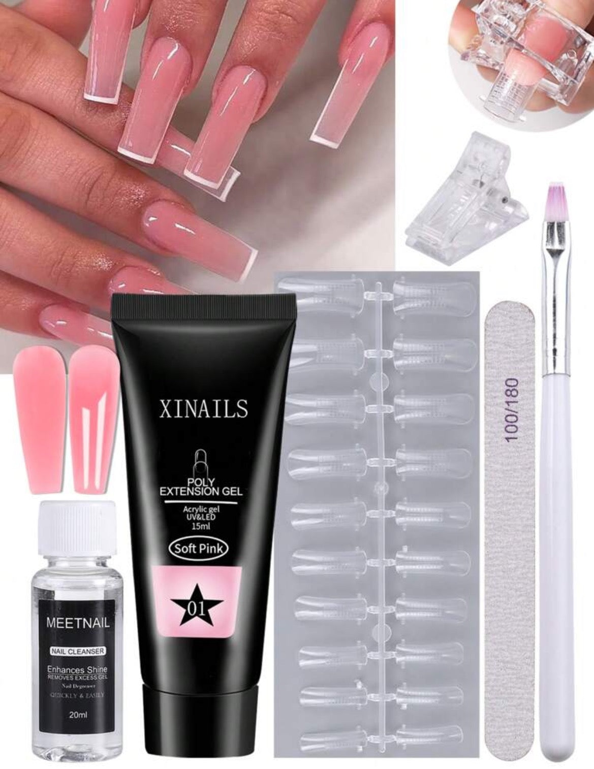 25PC Acrylic Nude Nail Kit