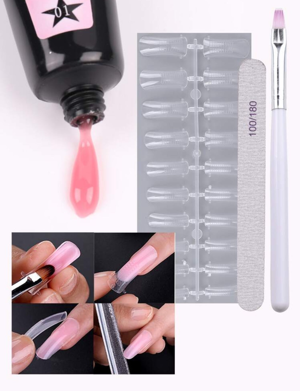 25PC Acrylic Nude Nail Kit