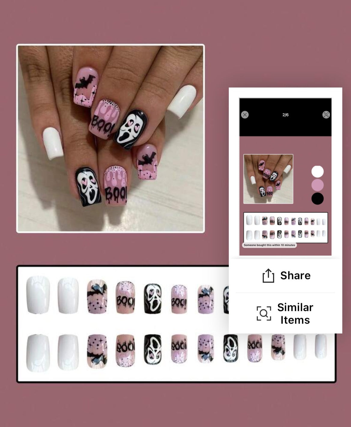 Ghost Face Nail Kit (Medium)