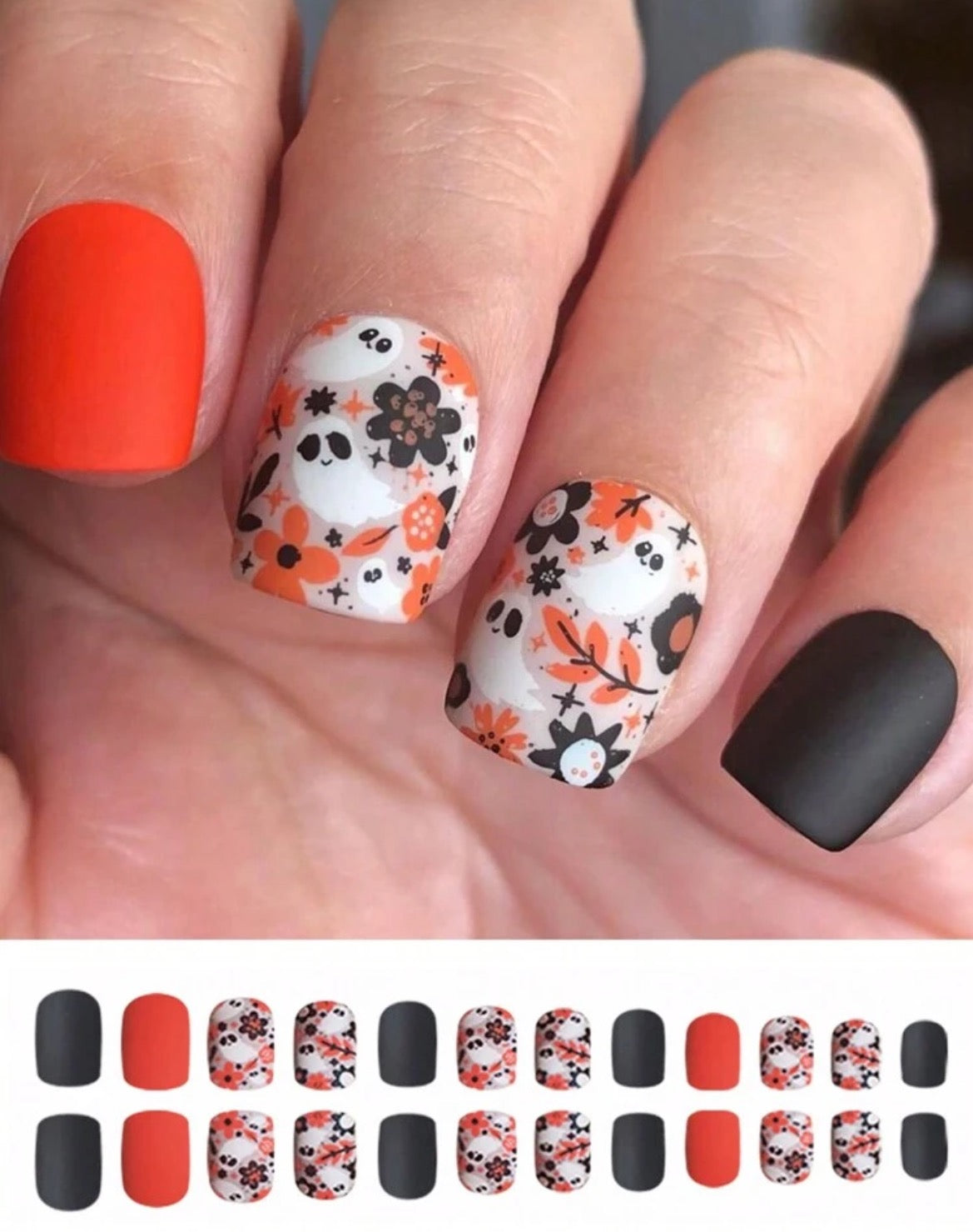 Orange Ghost Nail Kit (Short)