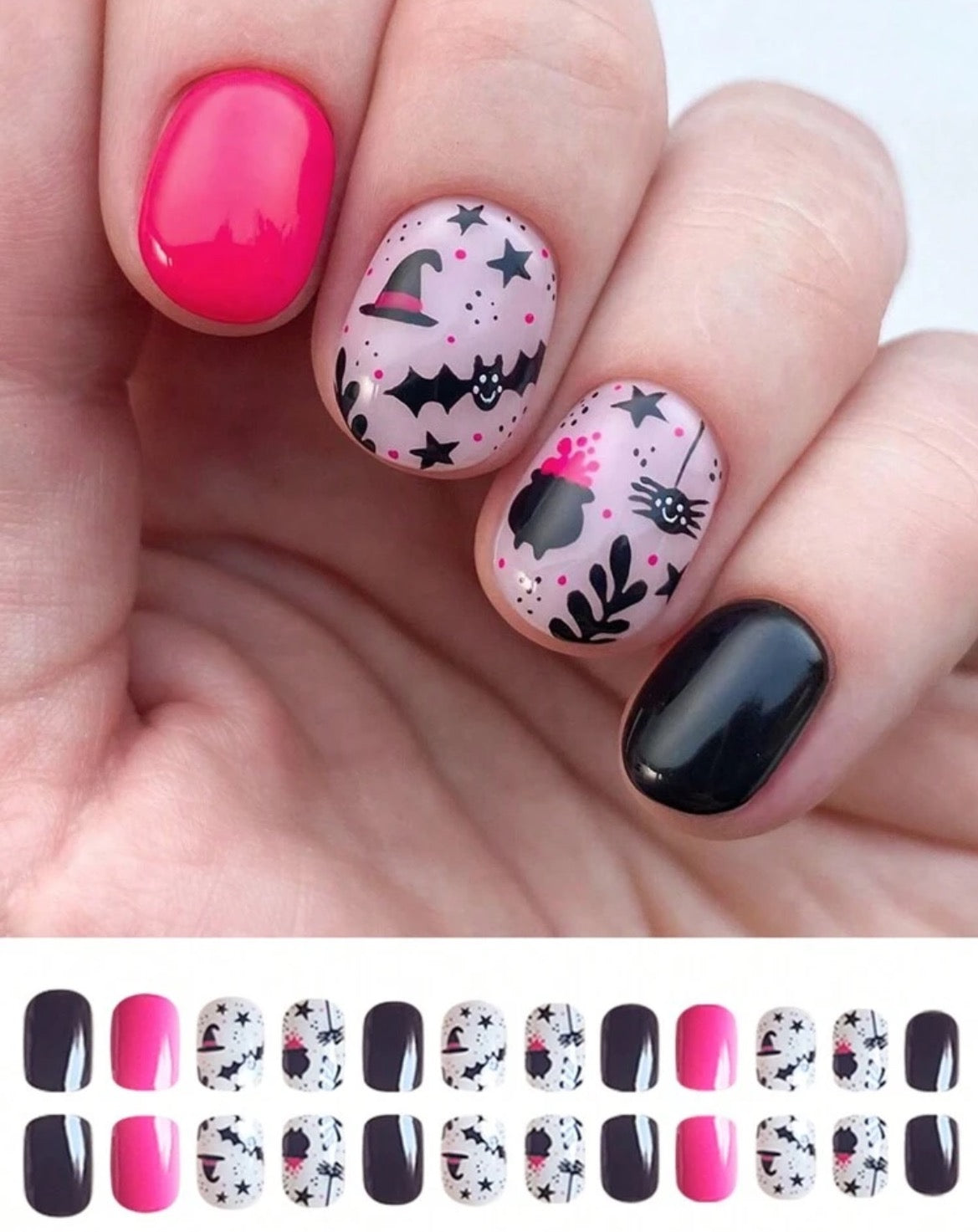 Pink Witches Nail Kit (Short)