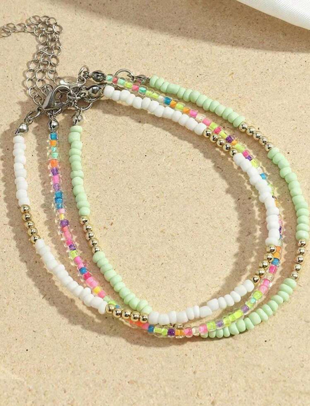 Three Tier Anklet Set