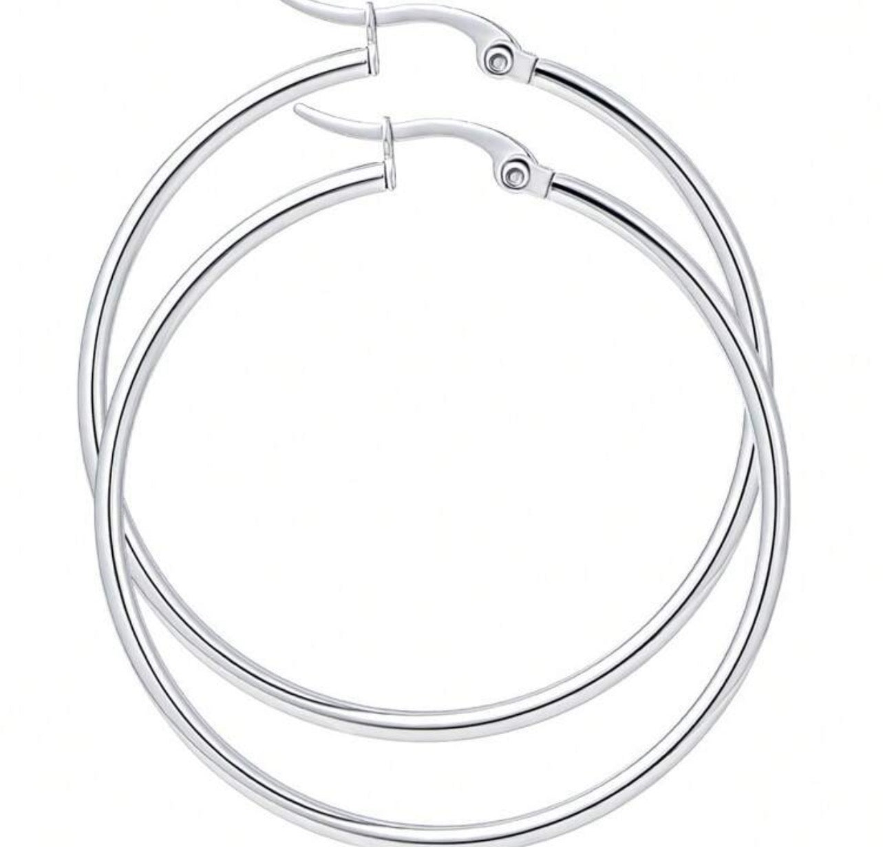 Large Silver Hoops