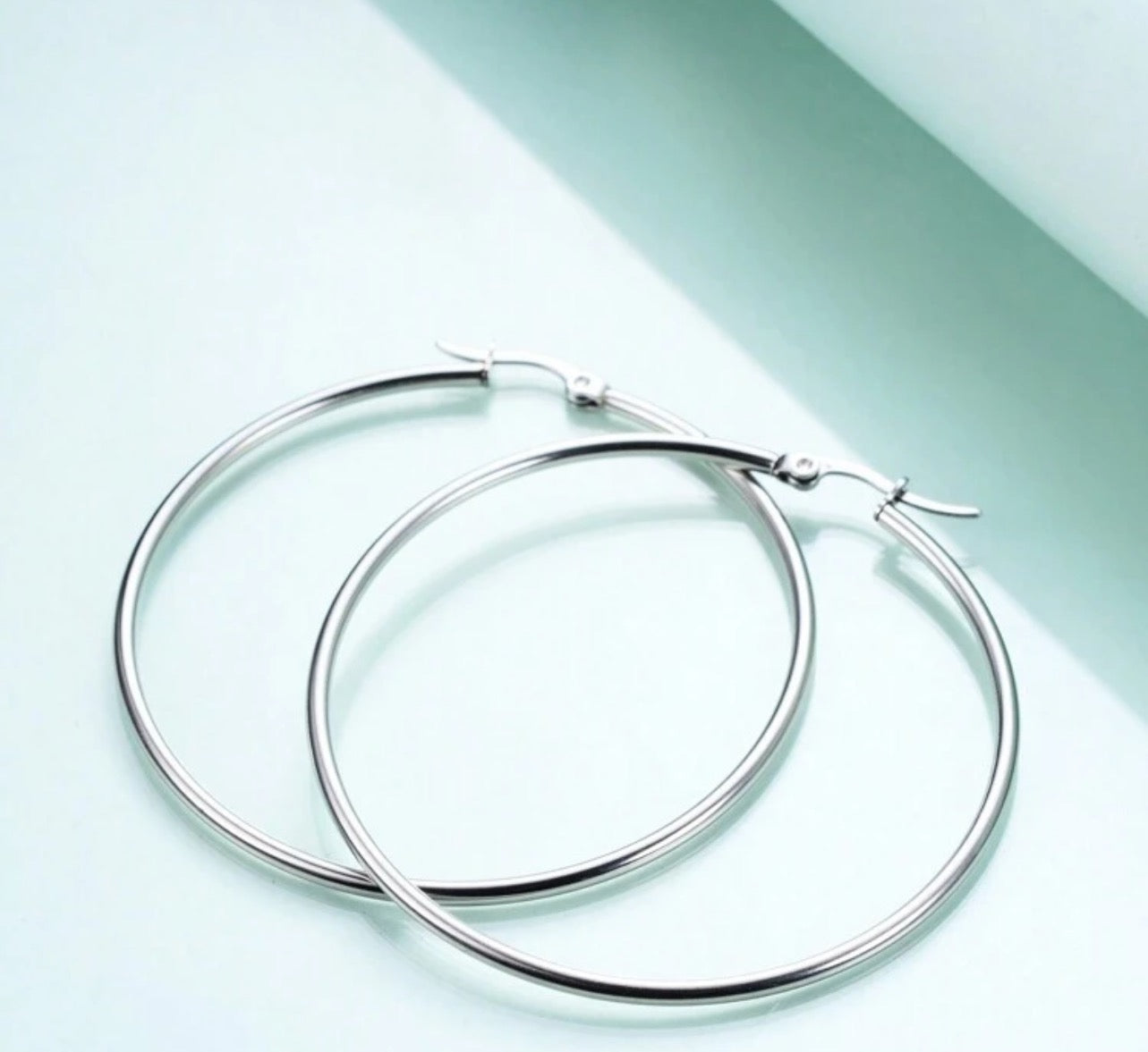 Large Silver Hoops