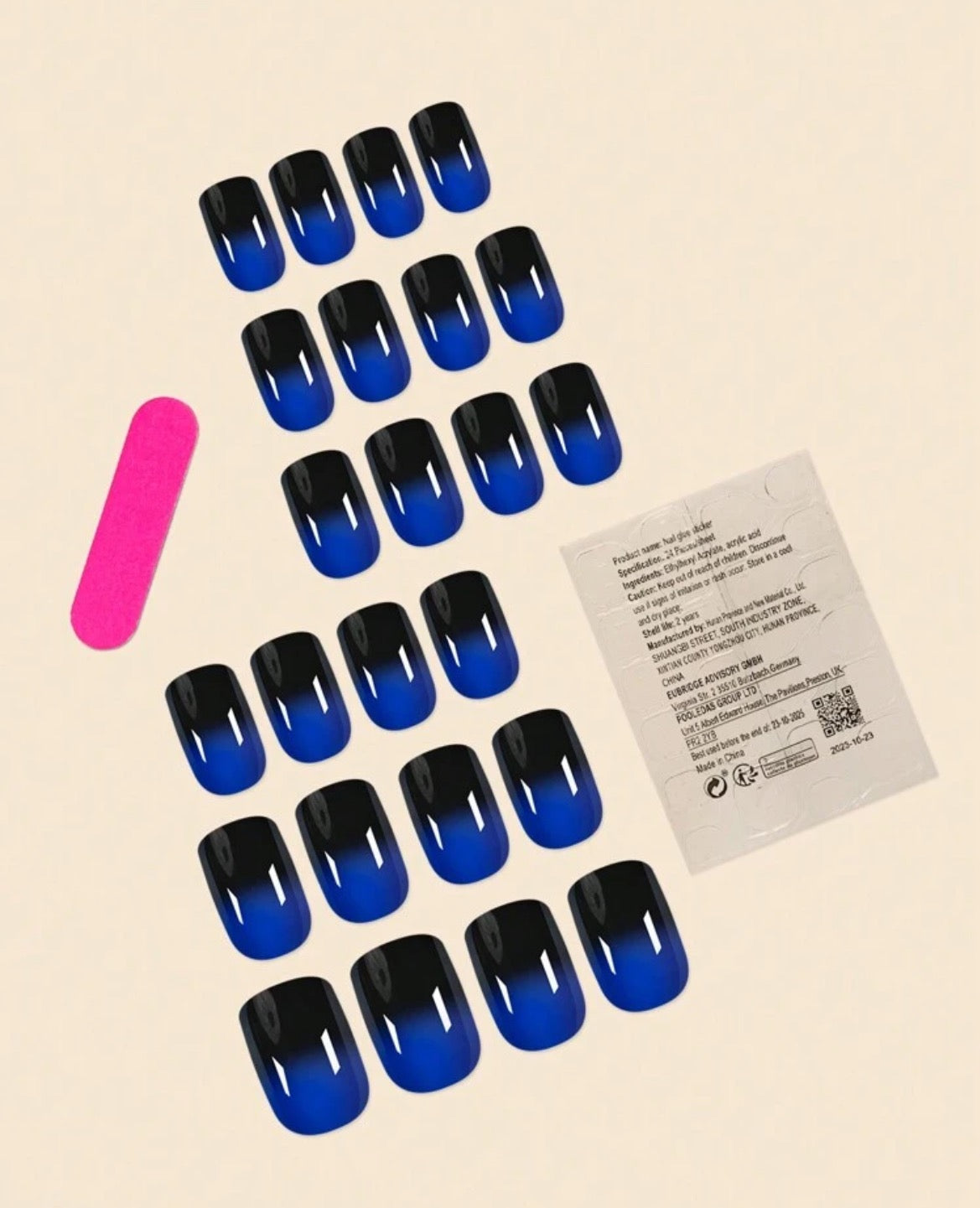 Blue- Black Ombré Nail Kit (Medium)