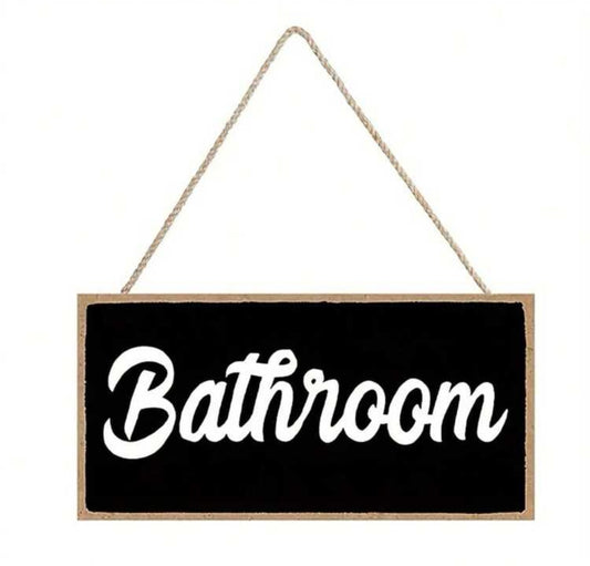 Bathroom Wood Sign