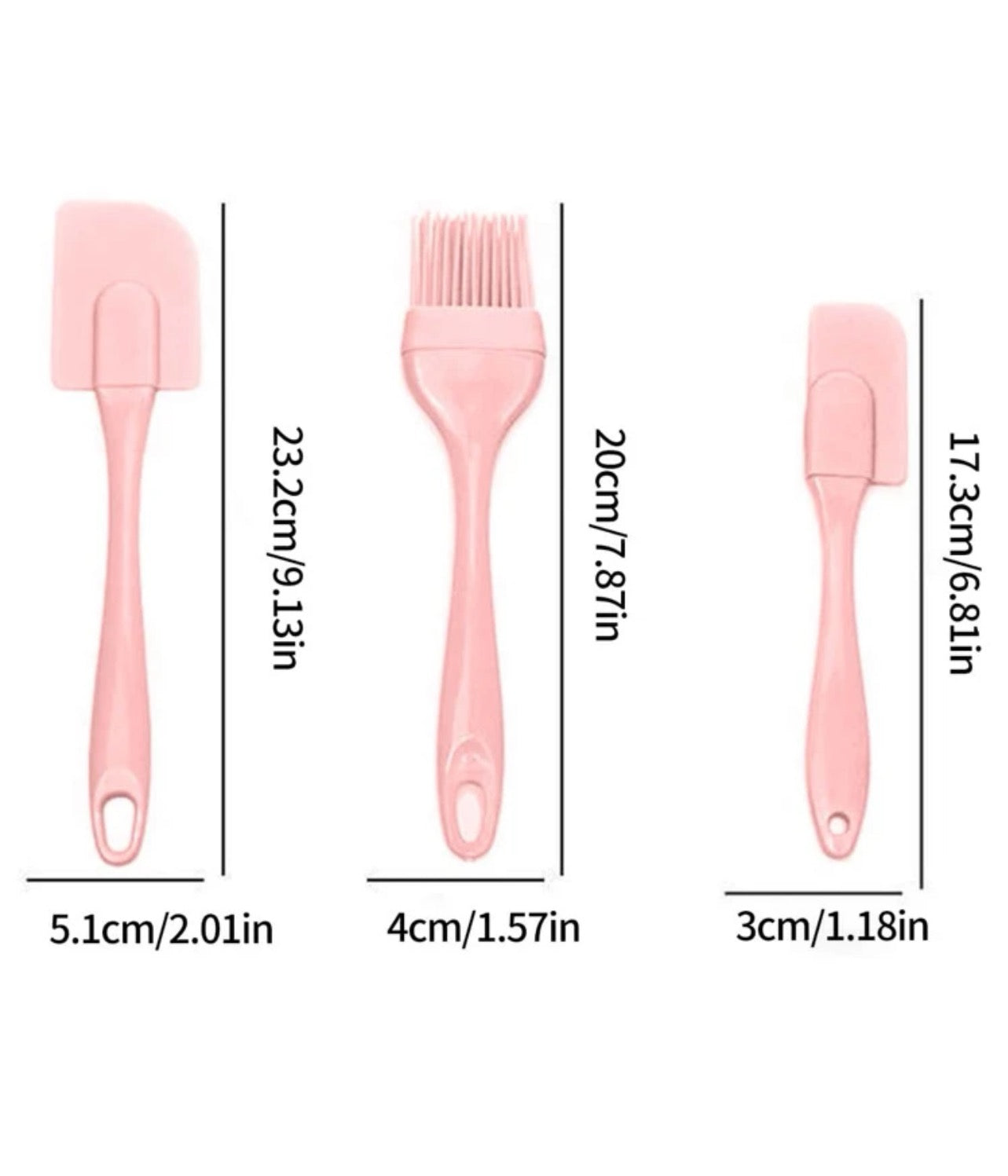 3pcs Pink Spatula Set