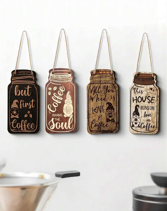 Classic Wooden Coffee Sign Set