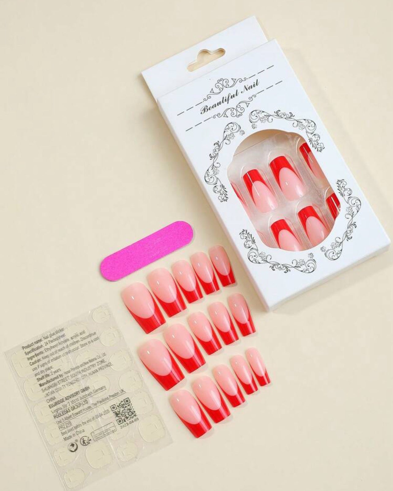 Red Tip Nail Kit(Medium)