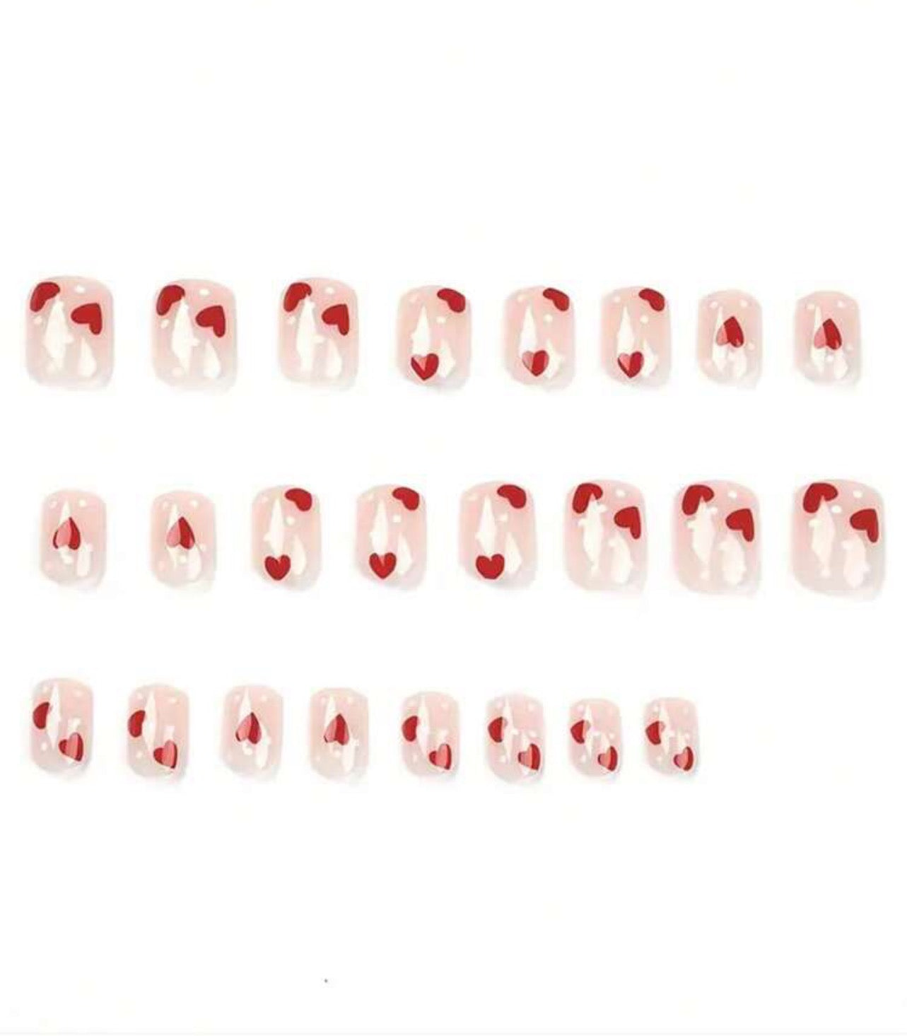 Red Hearts Nail Kit (Short)