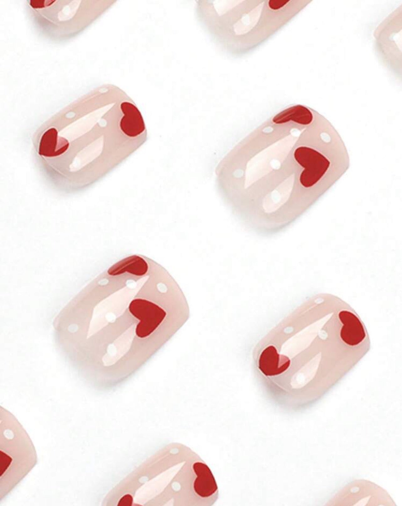 Red Hearts Nail Kit (Short)