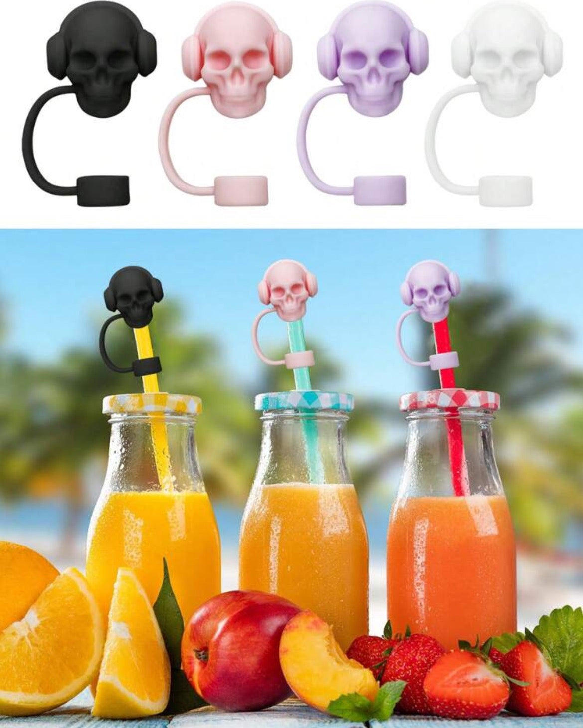 Skull Straw Covers