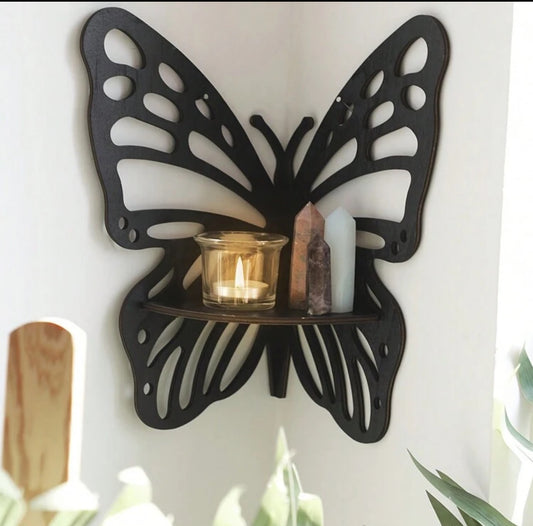 Wooden Butterfly Shelf