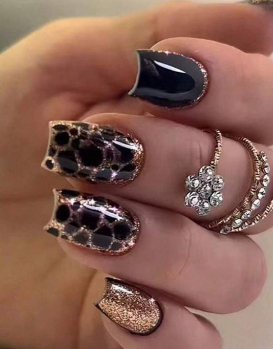 Leopard Bling Nail Kit (Medium)