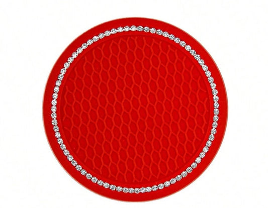 Red Rhinestone Car Coasters