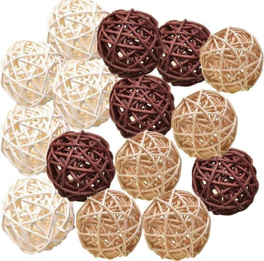 12pc Rattan Balls Decor