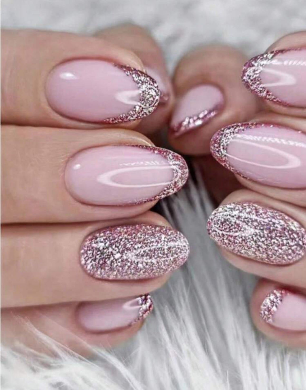 Pink Almond Nail Kit (Medium)