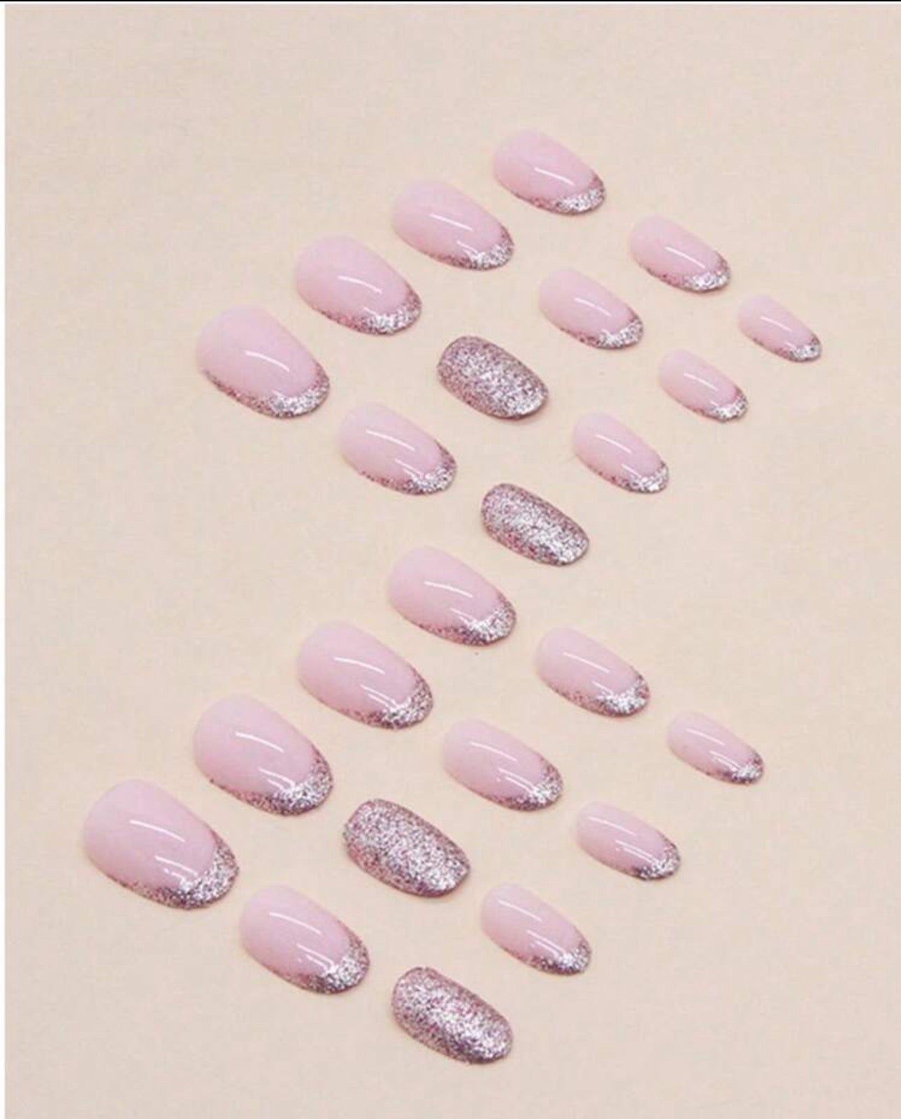 Pink Almond Nail Kit (Medium)