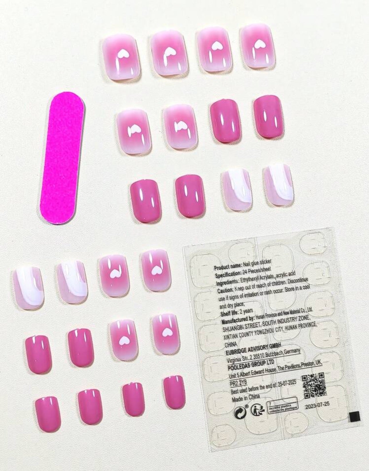 French Heart Pattern Nail Kit (Short)