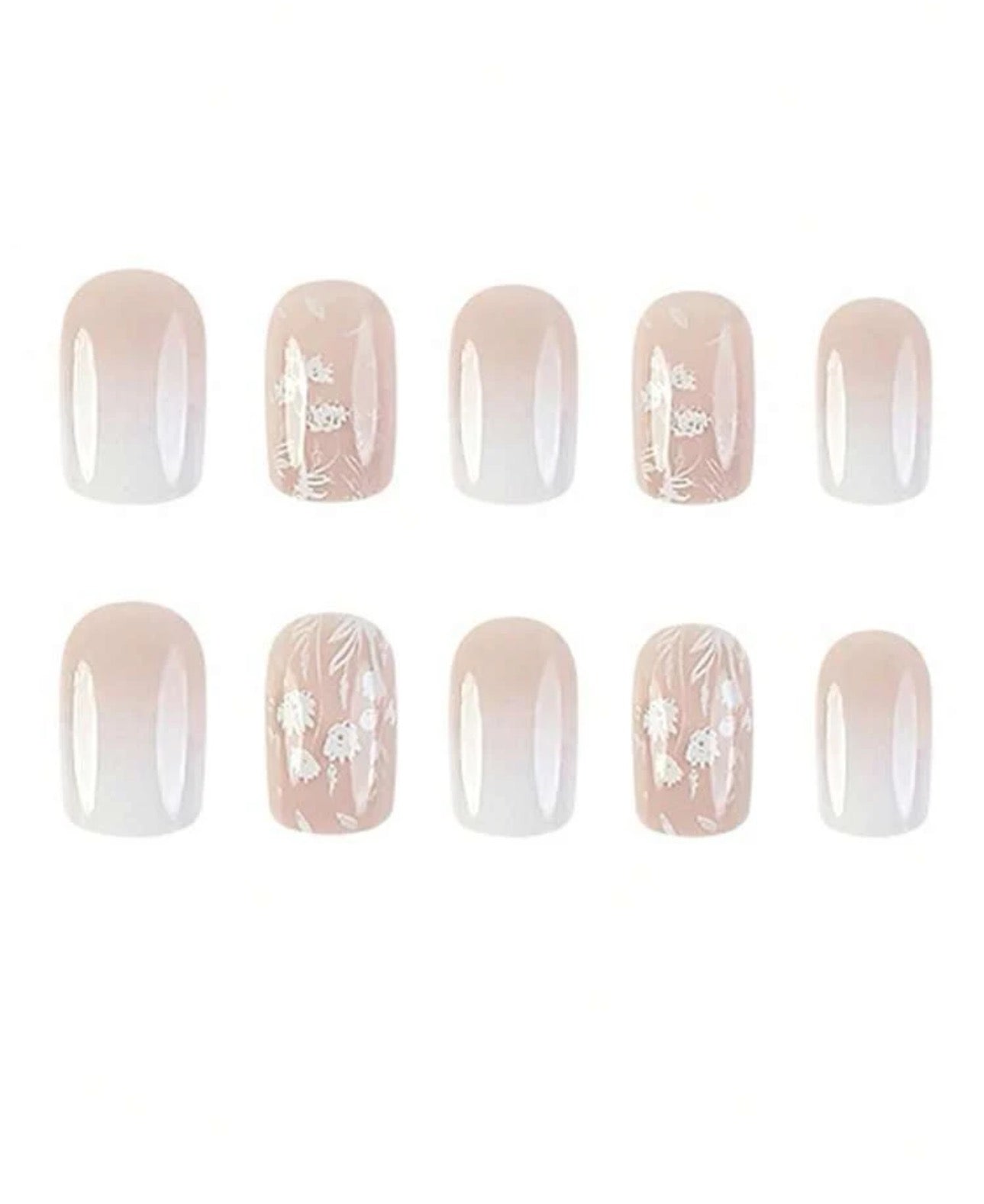 French Floral Accent Nail Kit (Short)