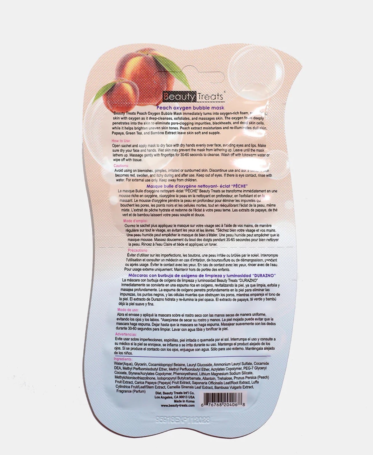 Peach Oxygen Bubble Mask