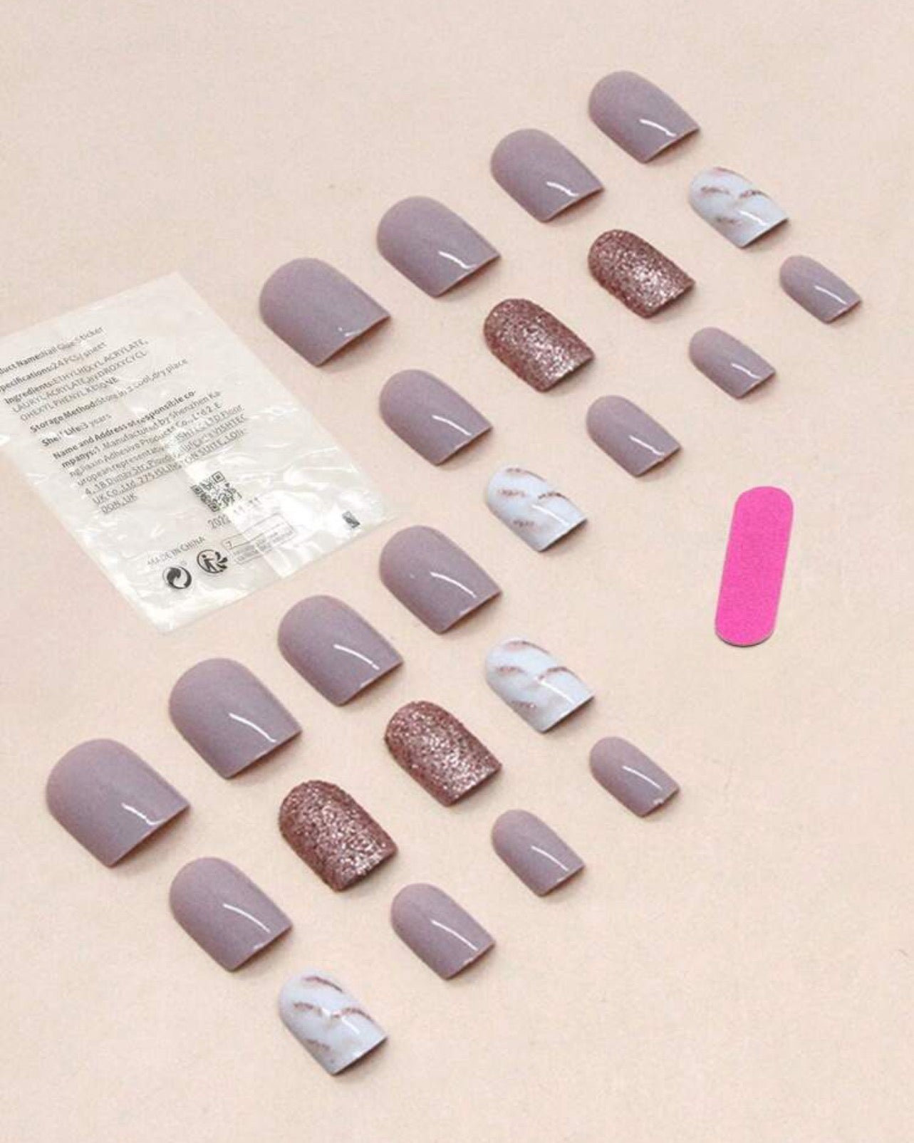 Glitter Multi Color Nail Kit (Short)