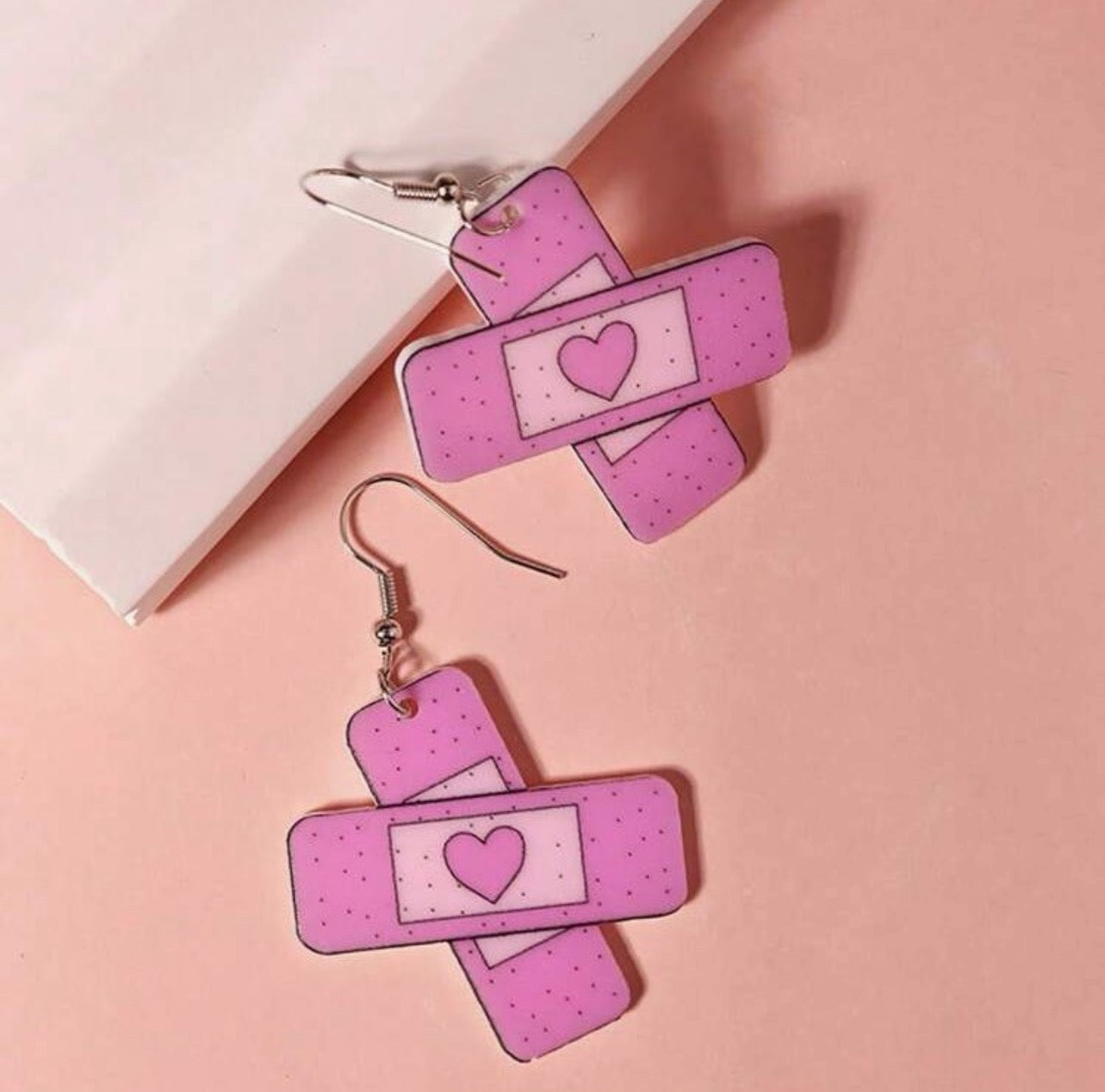 Pink Band-Aid Earrings