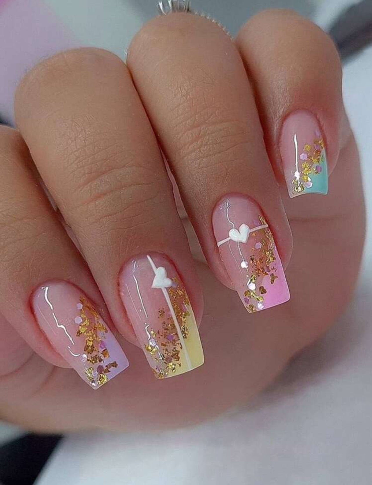 Pastel Hearts Nail Kit (Medium)